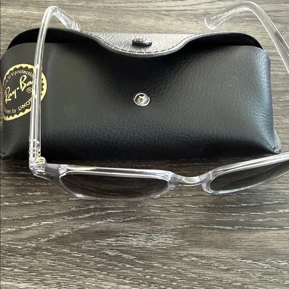 Ray-Ban Transparent Frame Sunglasses with Black Case - Picture 1 of 5